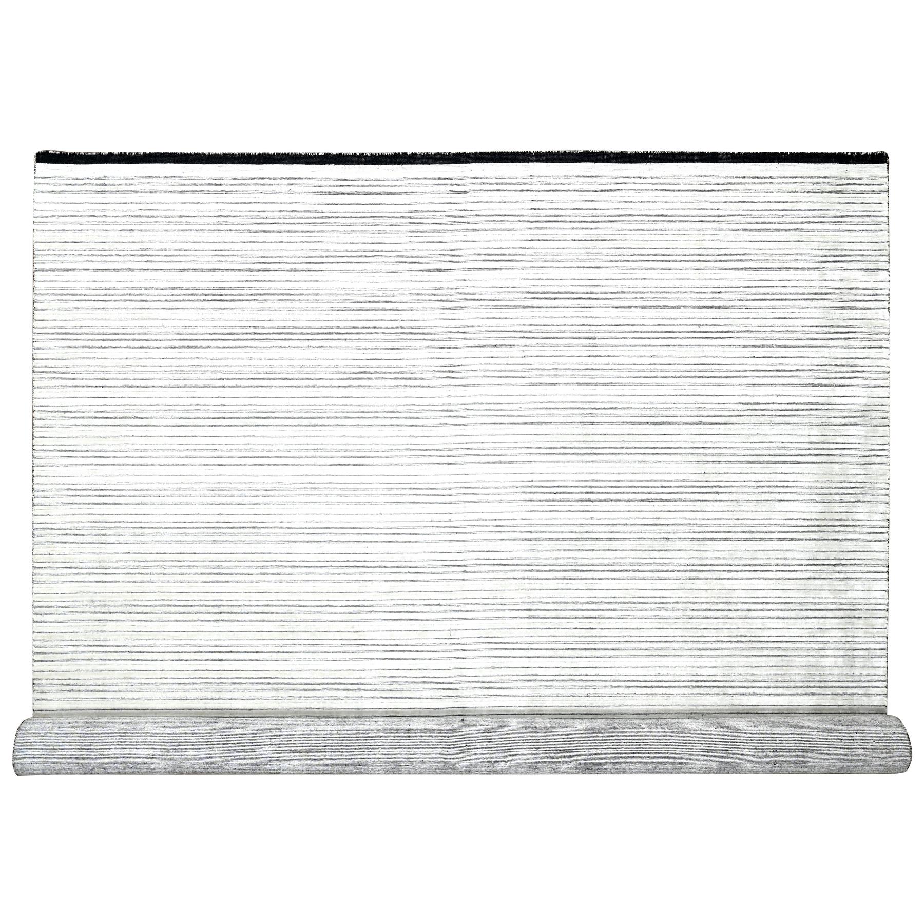 Daisy White, 100% wool, Hand Loomed, Modern Textured and Variegated Line Design, Oversized Oriental Rug Daisy White, 100% wool, Hand Loomed, Modern Textured and Variegated Line Design, Oversized Oriental Rug